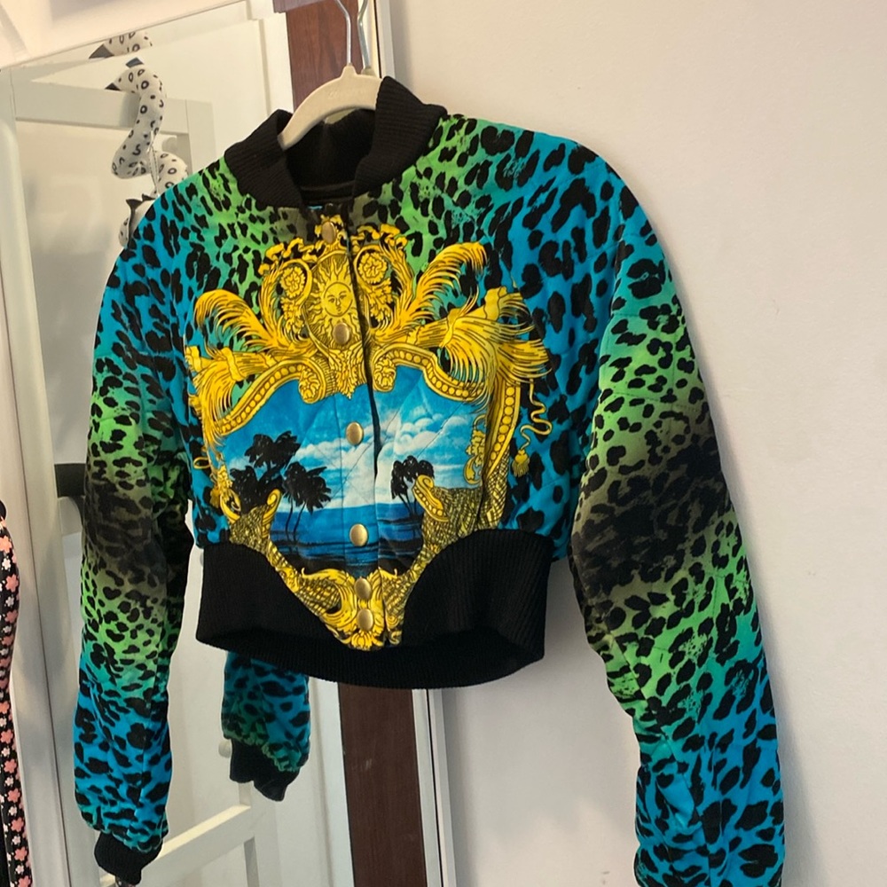 Versace x H&M velvet quilted bomber jacket